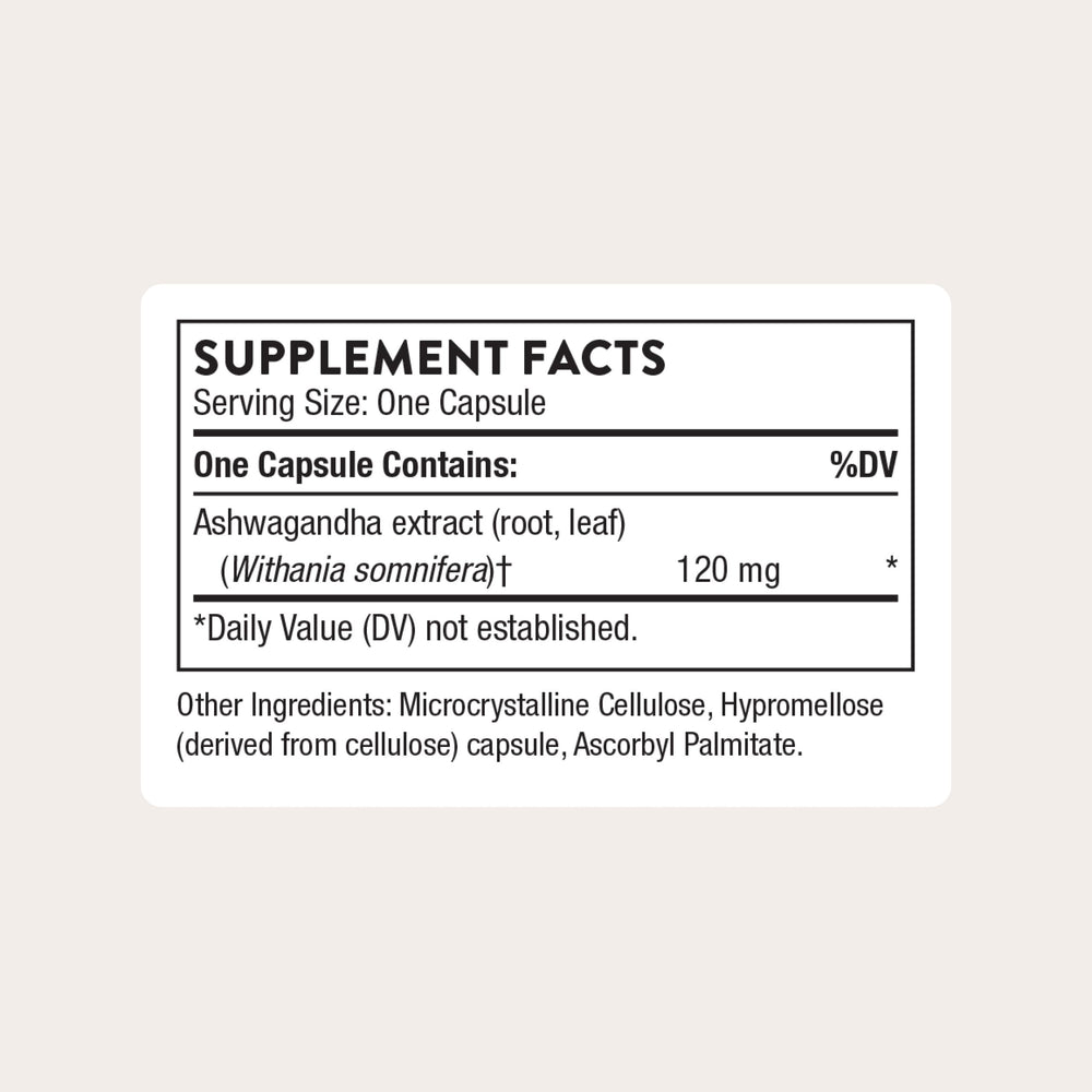 Close-up of 35% withanolide glycosides in Thorne Ashwagandha Shoden