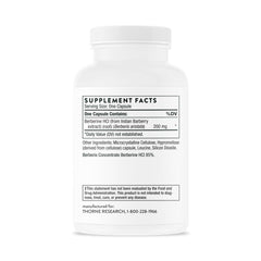 Close-up of THORNE Berberine 200 mg bottle