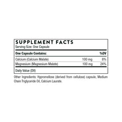 Nutrition facts panel on THORNE bottle