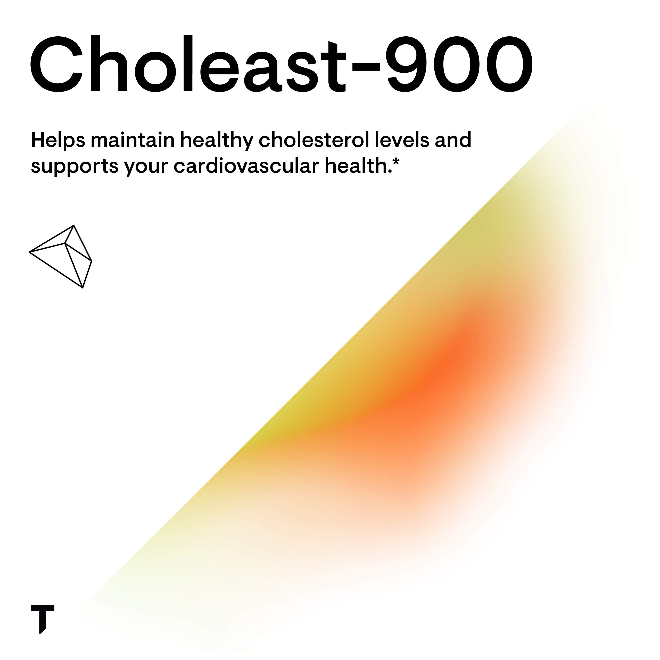Close-up of Choleast-900 900 mg red yeast rice capsules