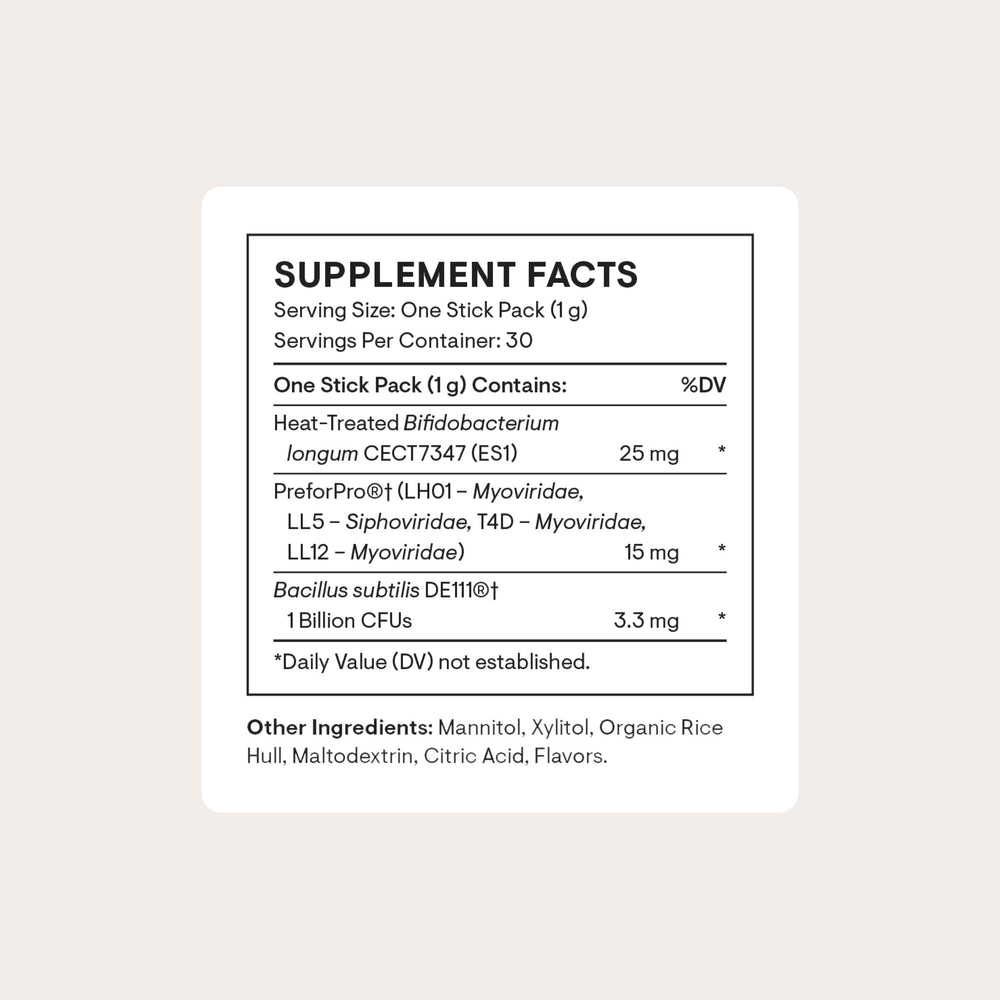 Thorne Complete Biotic stick packs for convenient daily gut balance on the go
