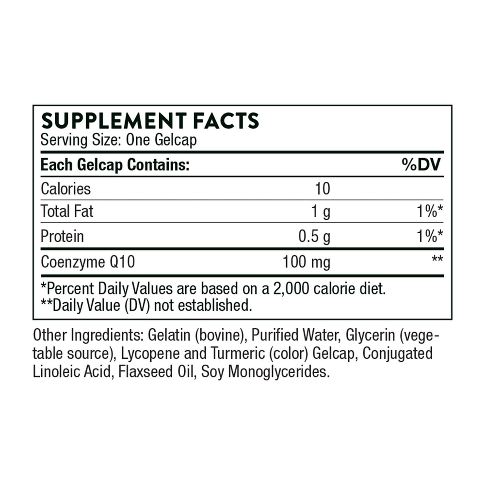Graphic illustrating optimal absorption of CoQ10 in soy oil base