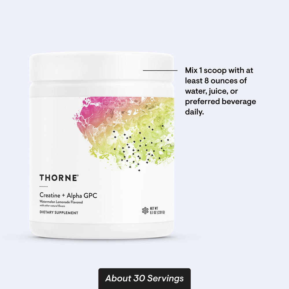 Serving scoop with powder over a glass