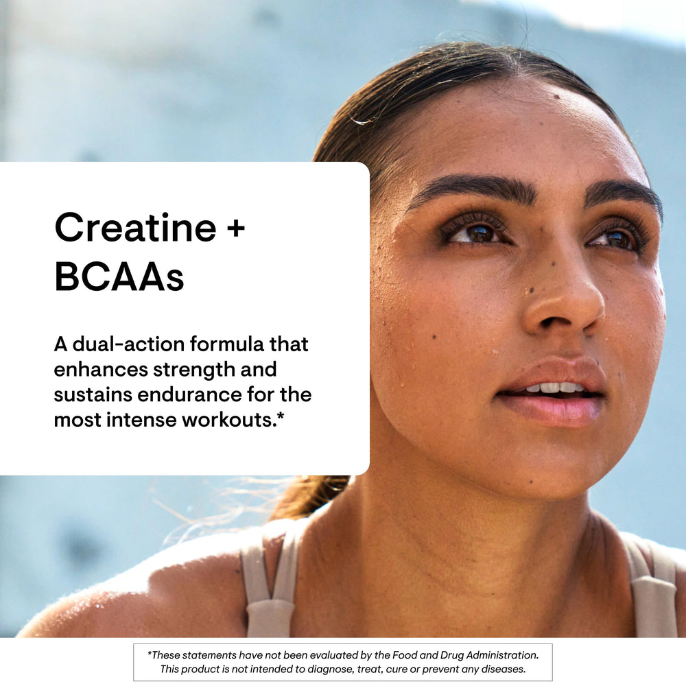 Nutrition facts for THORNE Creatine + BCAAs Powder