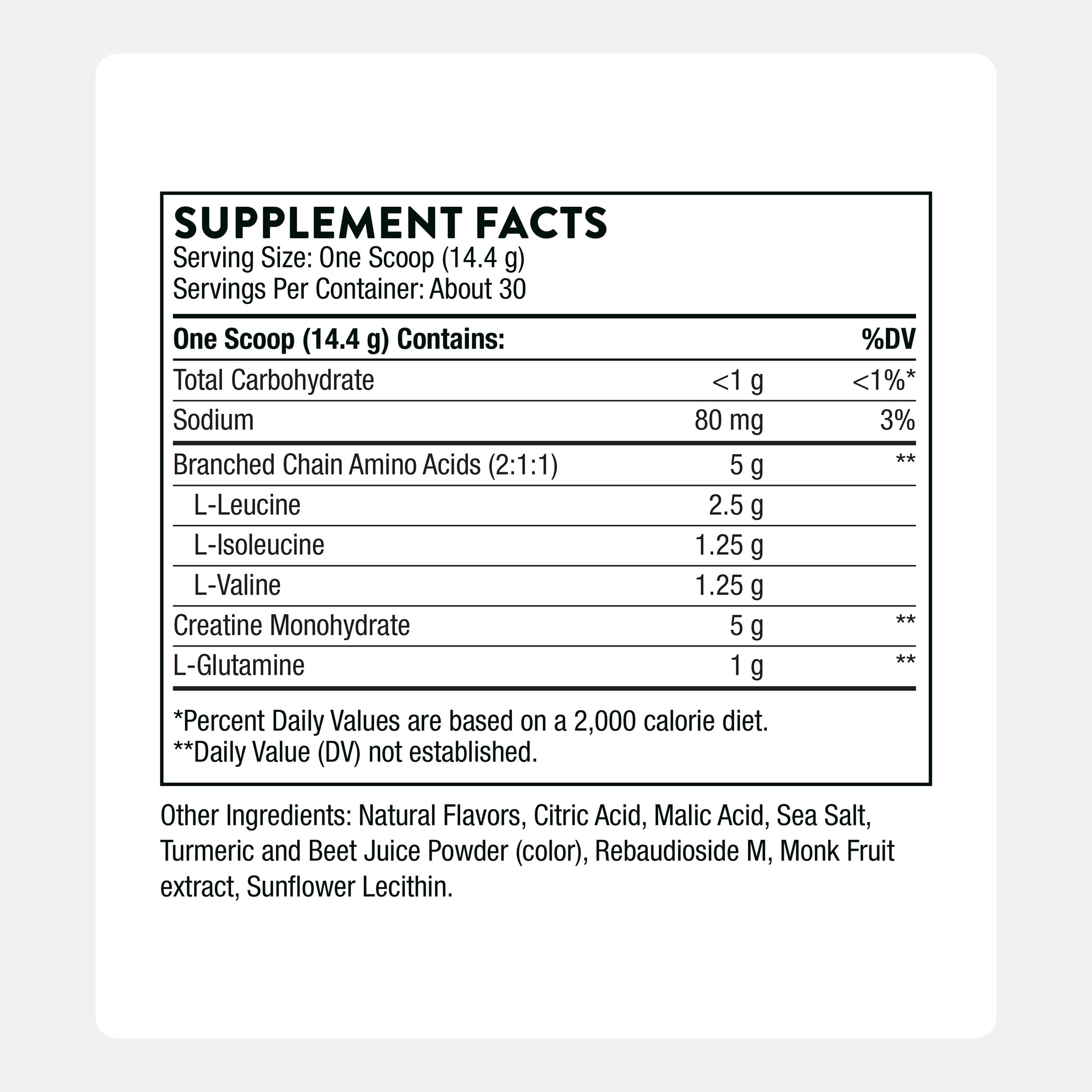 Serving scoop of THORNE Creatine + BCAAs Powder