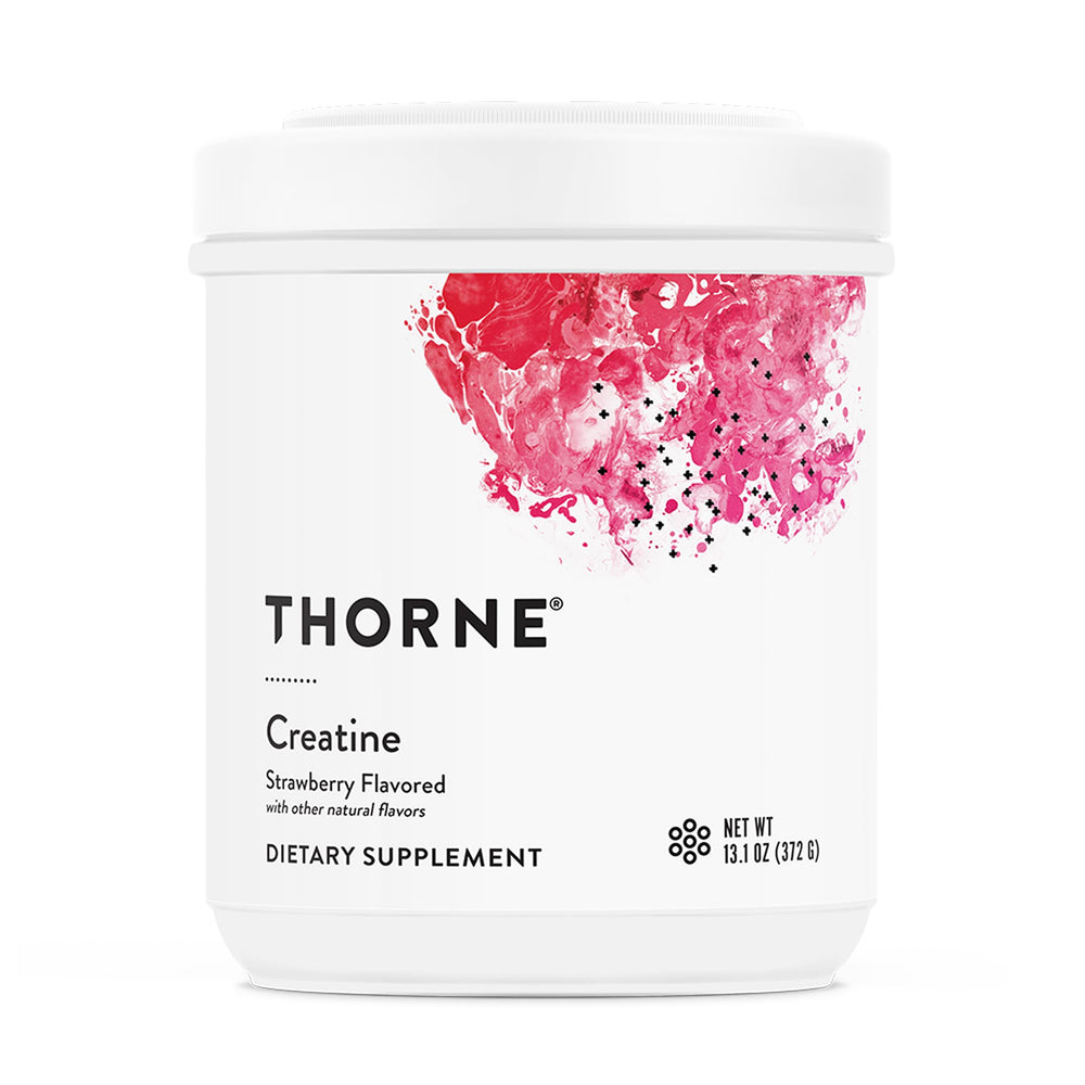 THORNE Creatine micronized powder strawberry jar may support muscle endurance during workouts.
