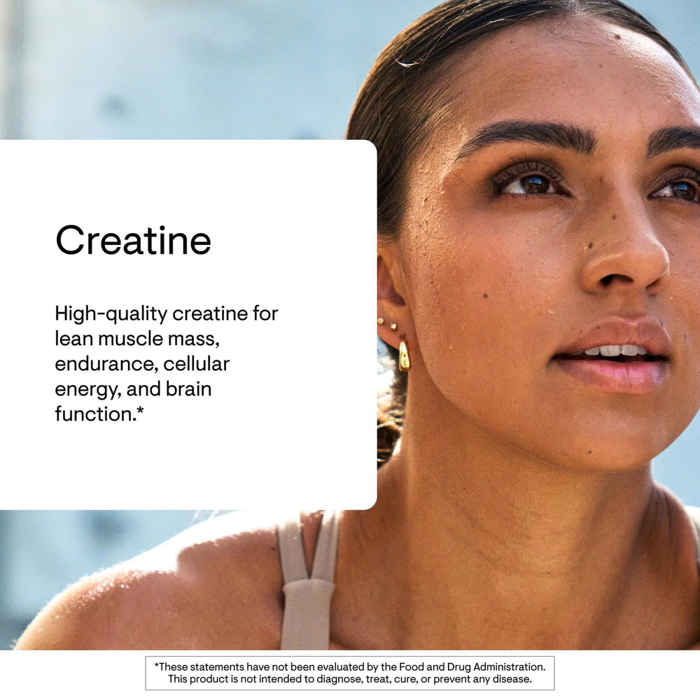 THORNE Creatine powder dissolving in glass for smooth, quick energy during workouts.