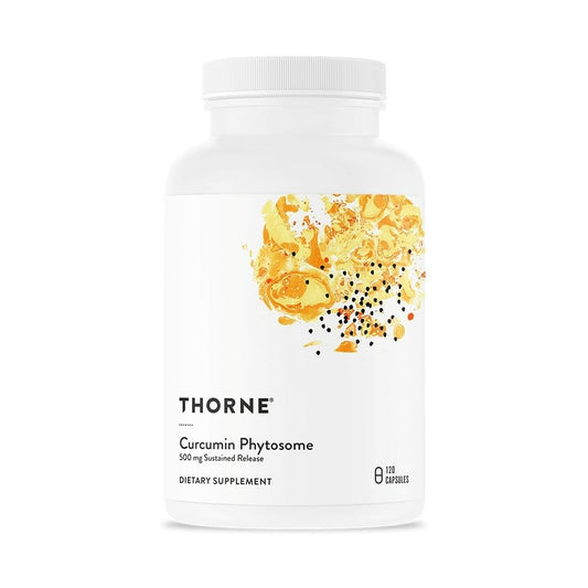Front view of THORNE Curcumin Phytosome Meriva 500 mg bottle with 60 servings