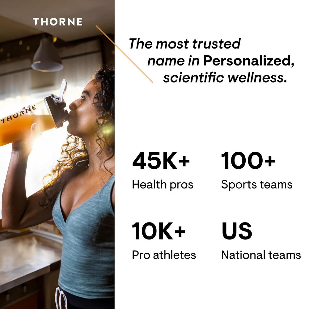 Supplement facts and third-party certification icons on the label