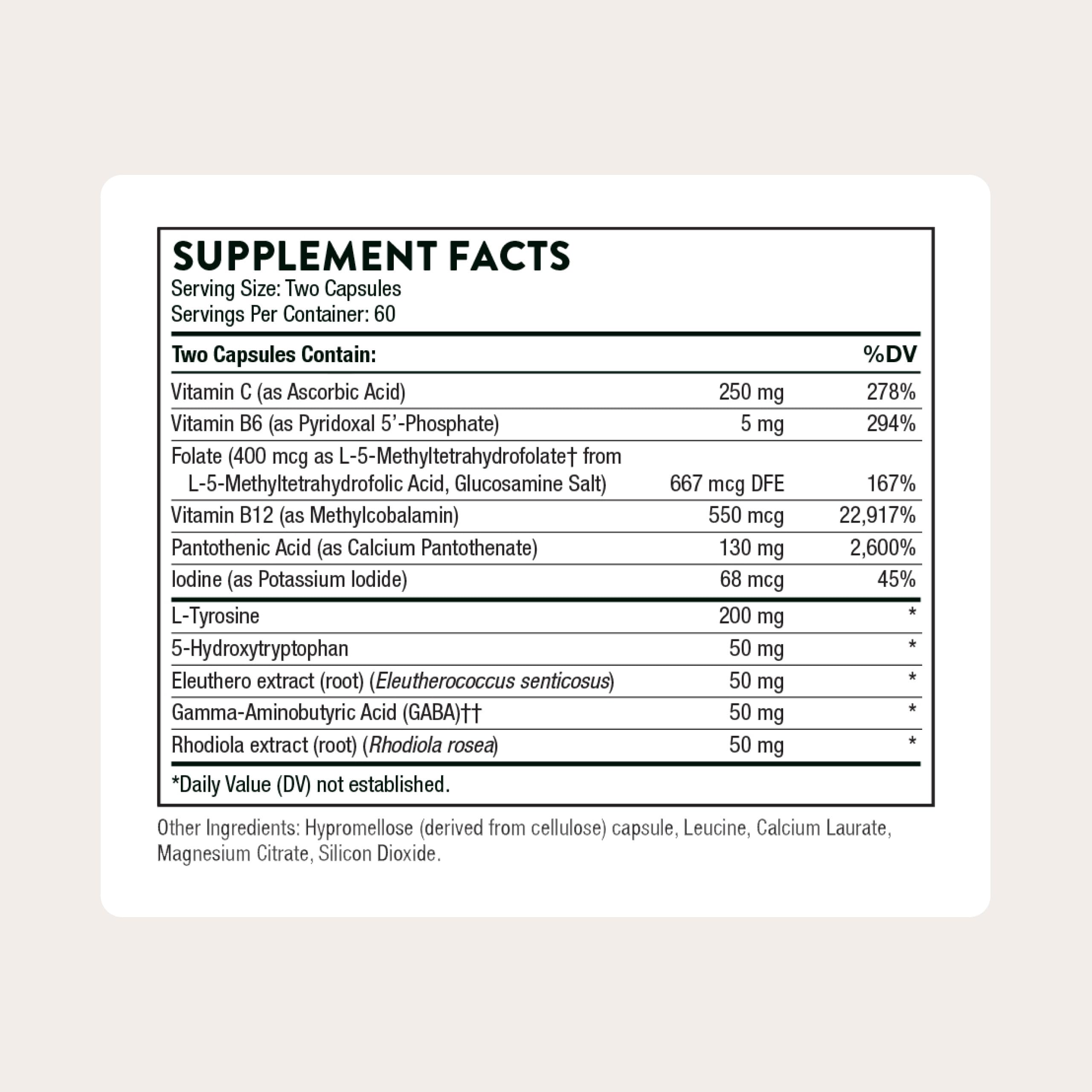 THORNE Emotion Balance capsules closeup for easy daily use