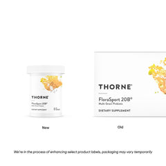Back view of THORNE FloraSport 20B probiotic bottle
