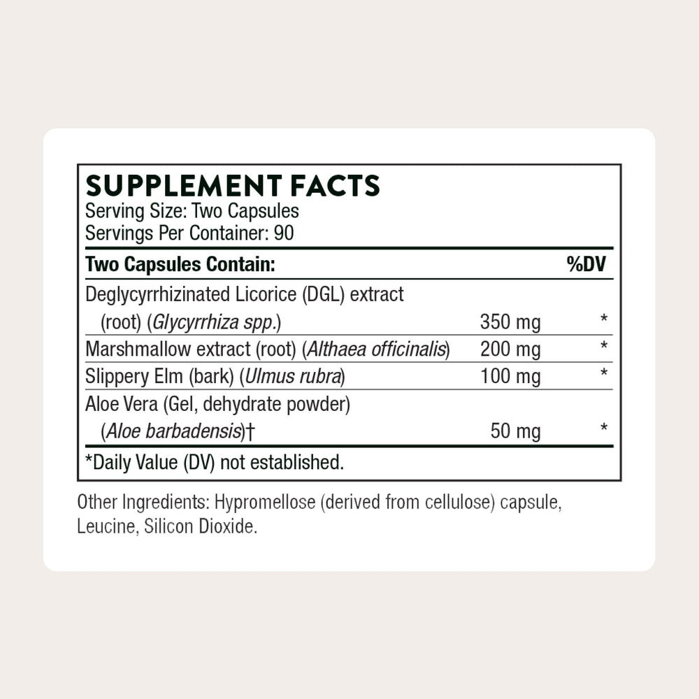 THORNE GI Relief capsules pack designed for easy, on-the-go gut-friendly supplementation.