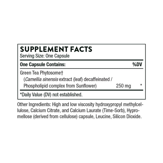 Close-up of caffeine-free Green Tea Phytosome capsules