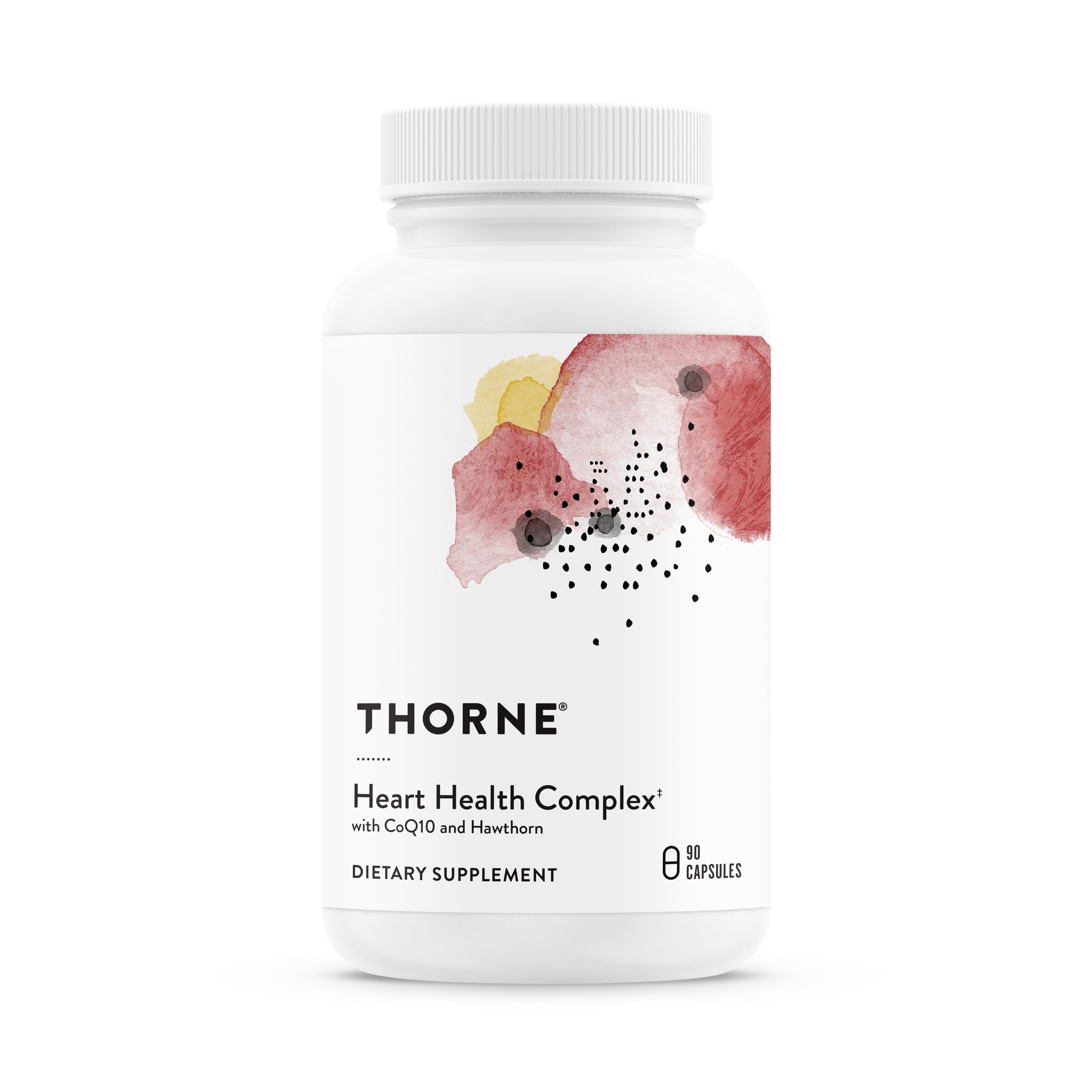 Thorne Heart Health Complex bottle label with CoQ10, Taurine and Hawthorn