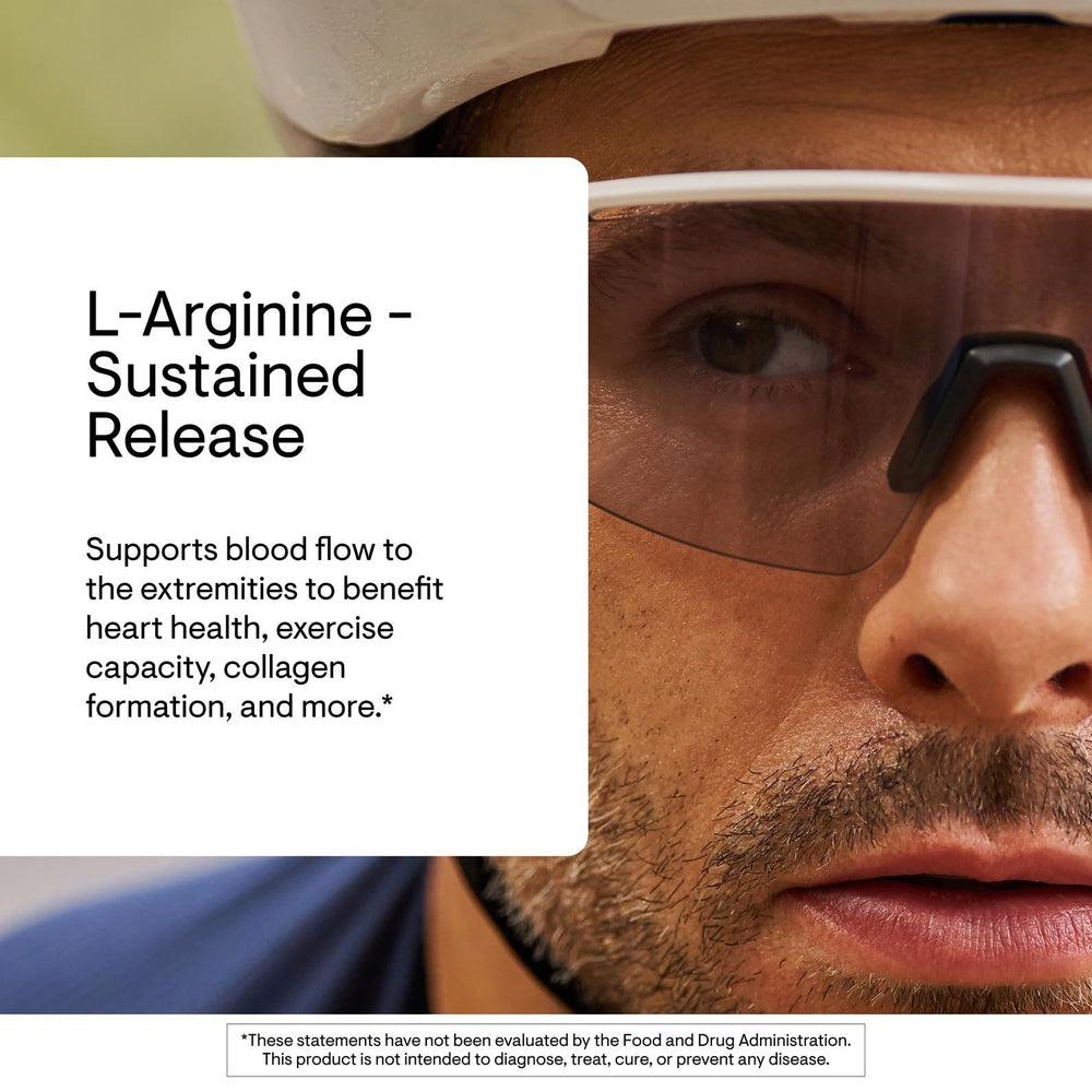THORNE L-Arginine Sustained Release capsules ready for athletes during workouts.