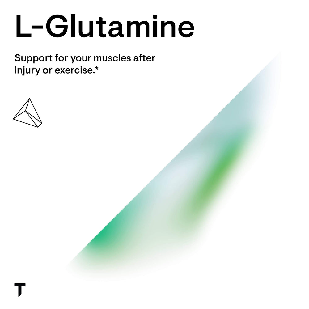 Close-up of THORNE L-Glutamine label