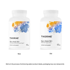 Front label of THORNE Men’s 50+ Multivitamin bottle