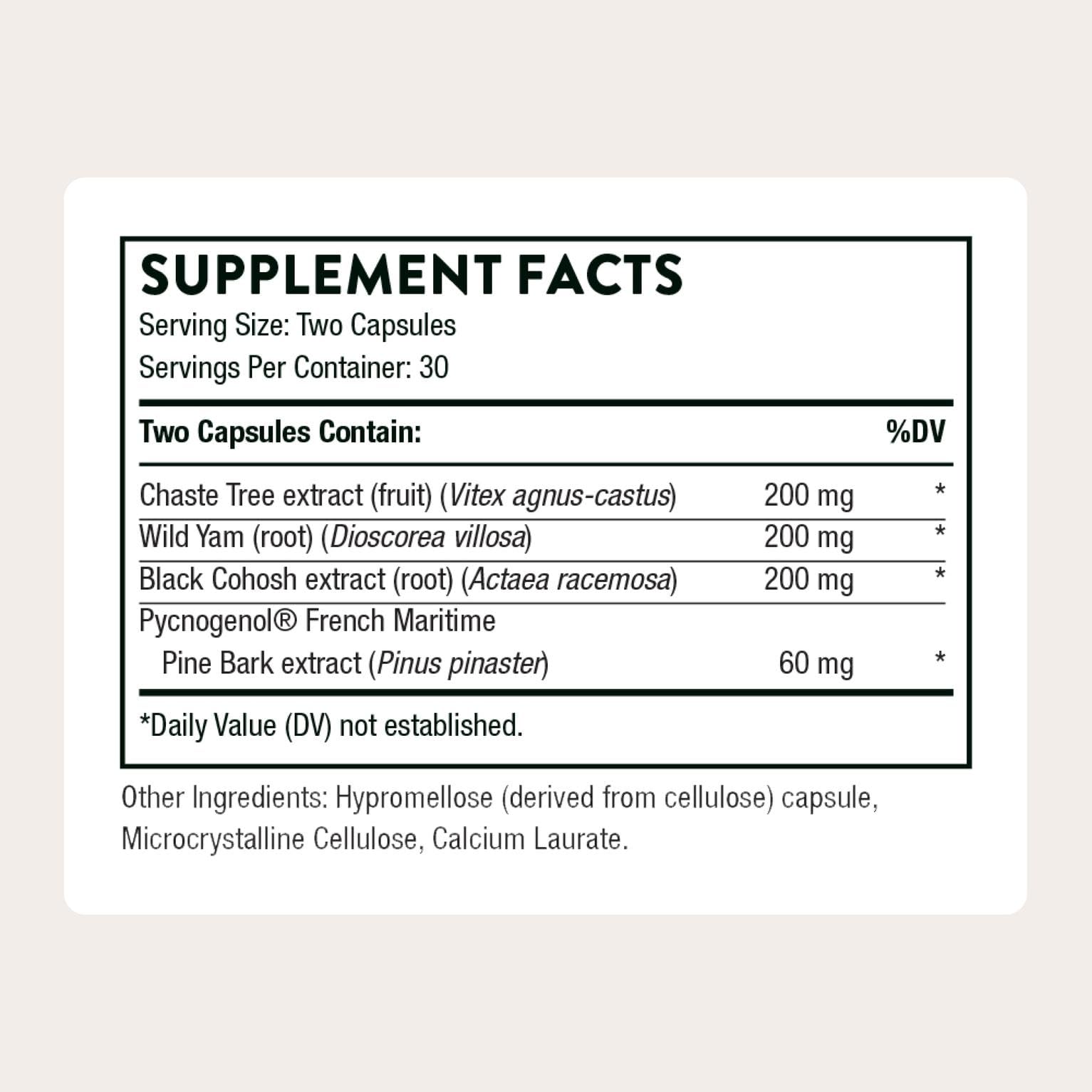 THORNE Meta-Balance label details showing third-party tested quality