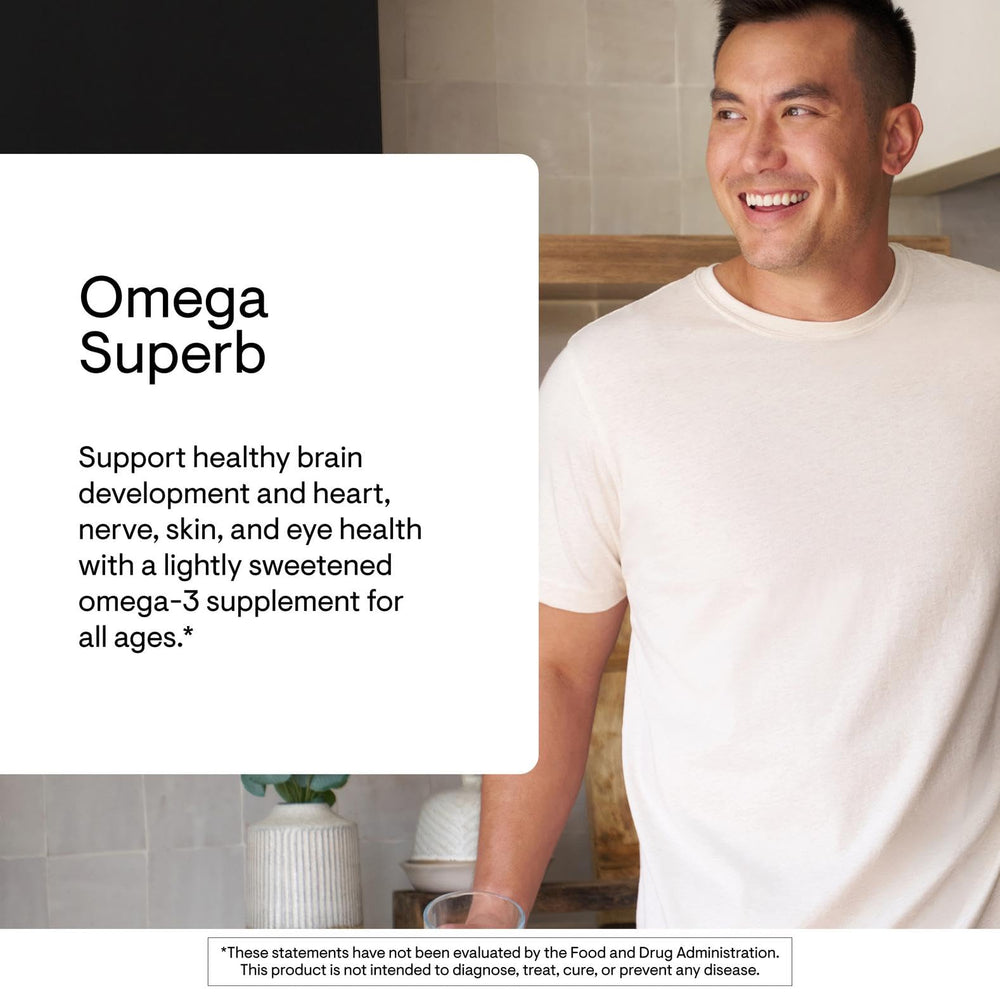 Thorne Omega Superb label emphasizes purity and freshness