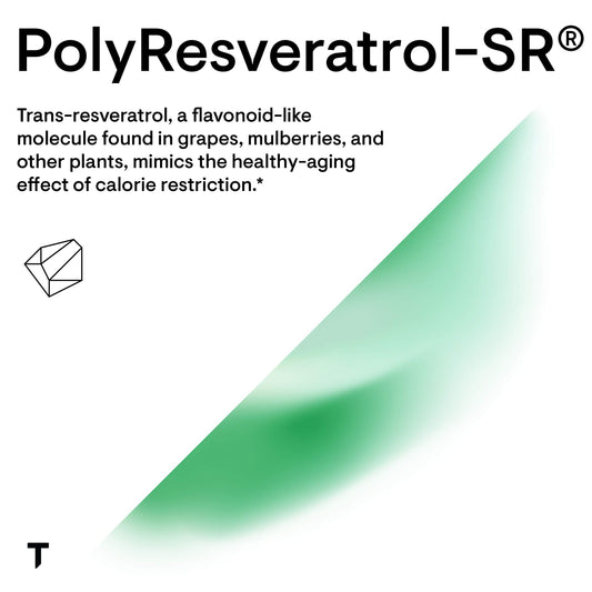Front label of Thorne PolyResveratrol-SR bottle