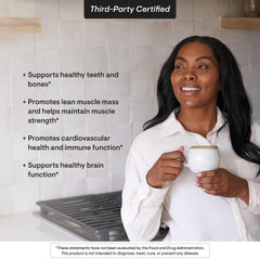 Product benefits: bones, teeth, muscles, immune function
