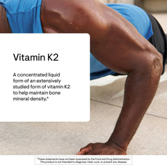 THORNE Vitamin K2 Liquid serving drops—1 mg per drop, flexible daily use for wellness.