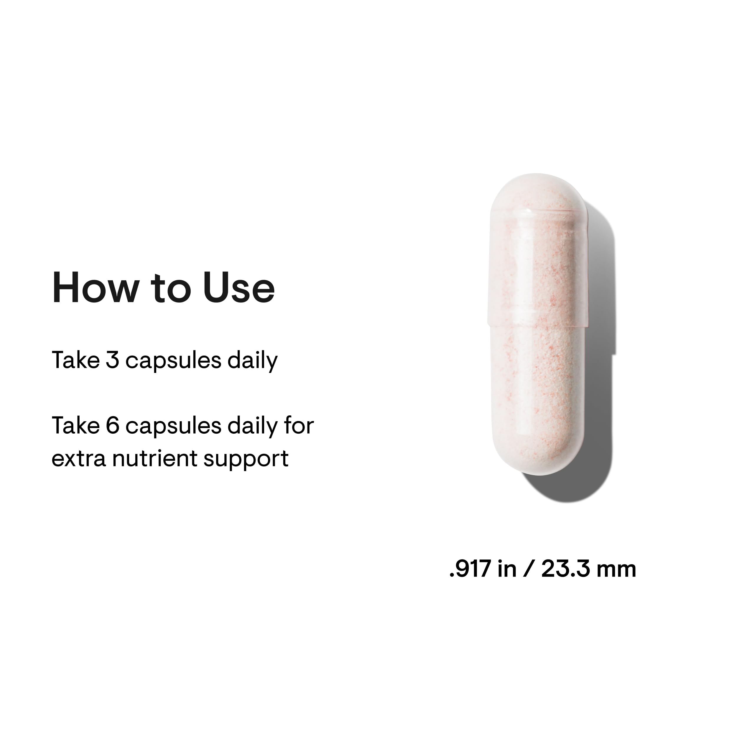 Capsules arranged with a 50+ health focus