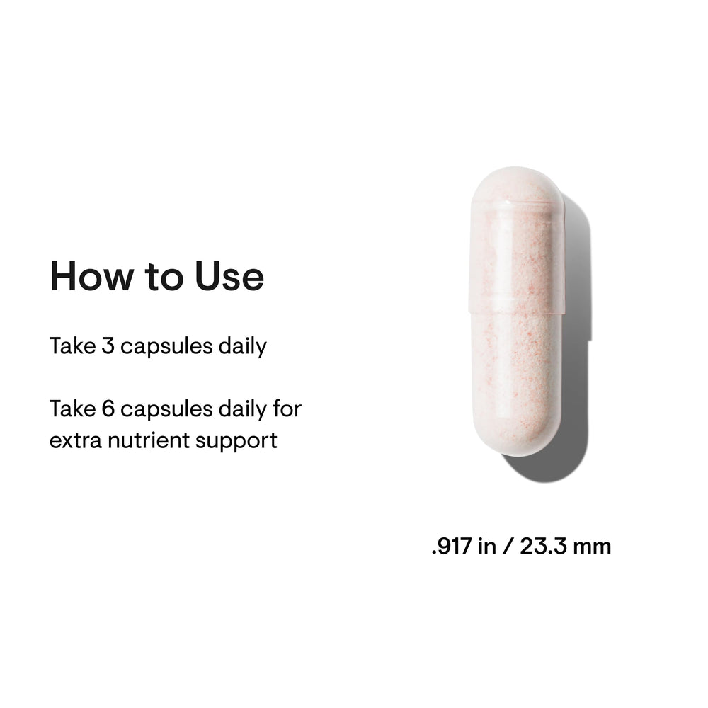 Capsules arranged with a 50+ health focus
