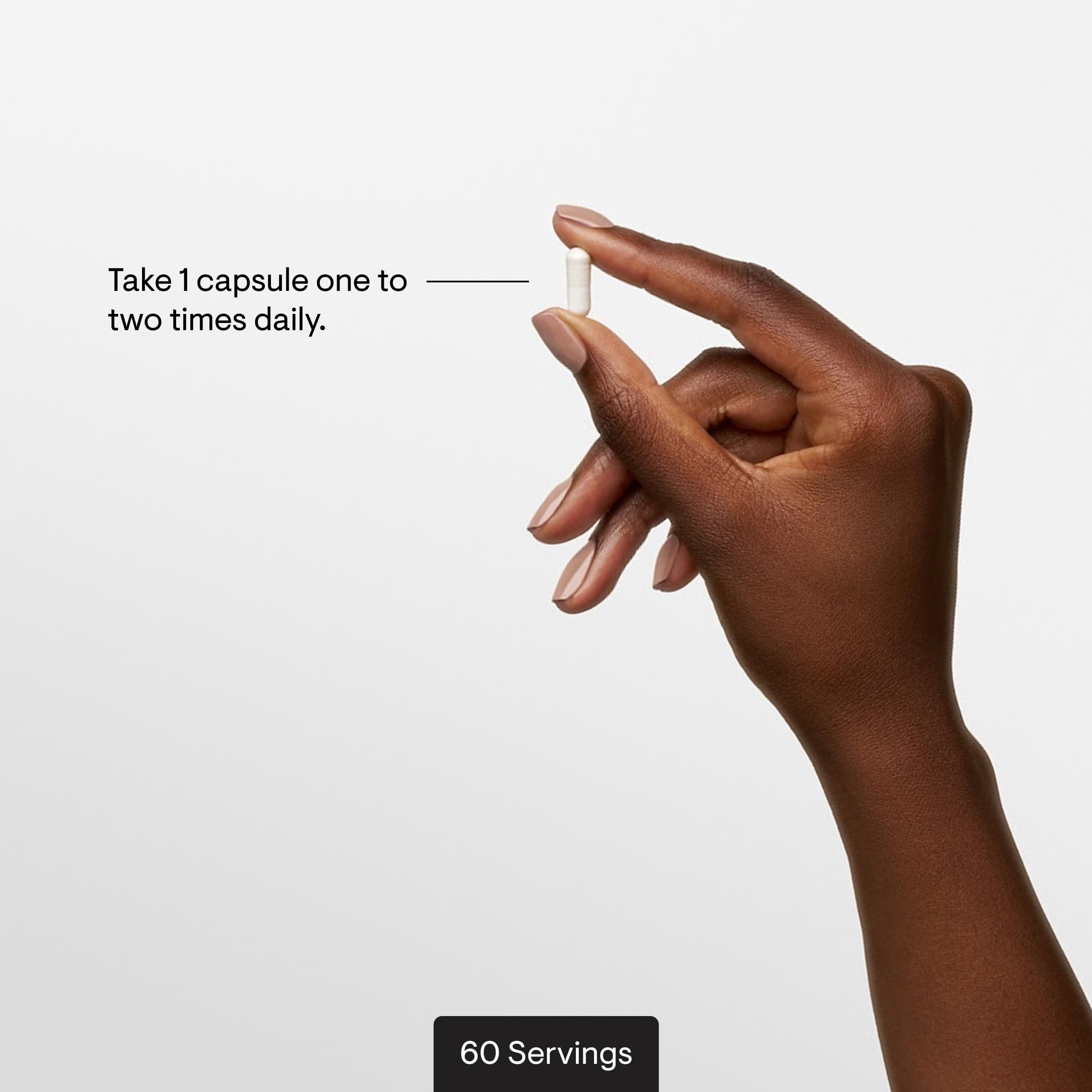 60 servings per bottle icon with packaging