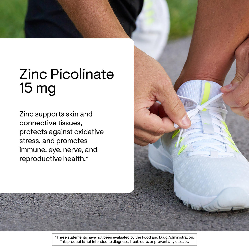 Supplement Facts panel for THORNE Zinc Picolinate 15 mg