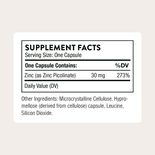 Pack shot of Thorne Zinc Picolinate 60 capsules