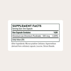 Close-up of Chromium Picolinate label