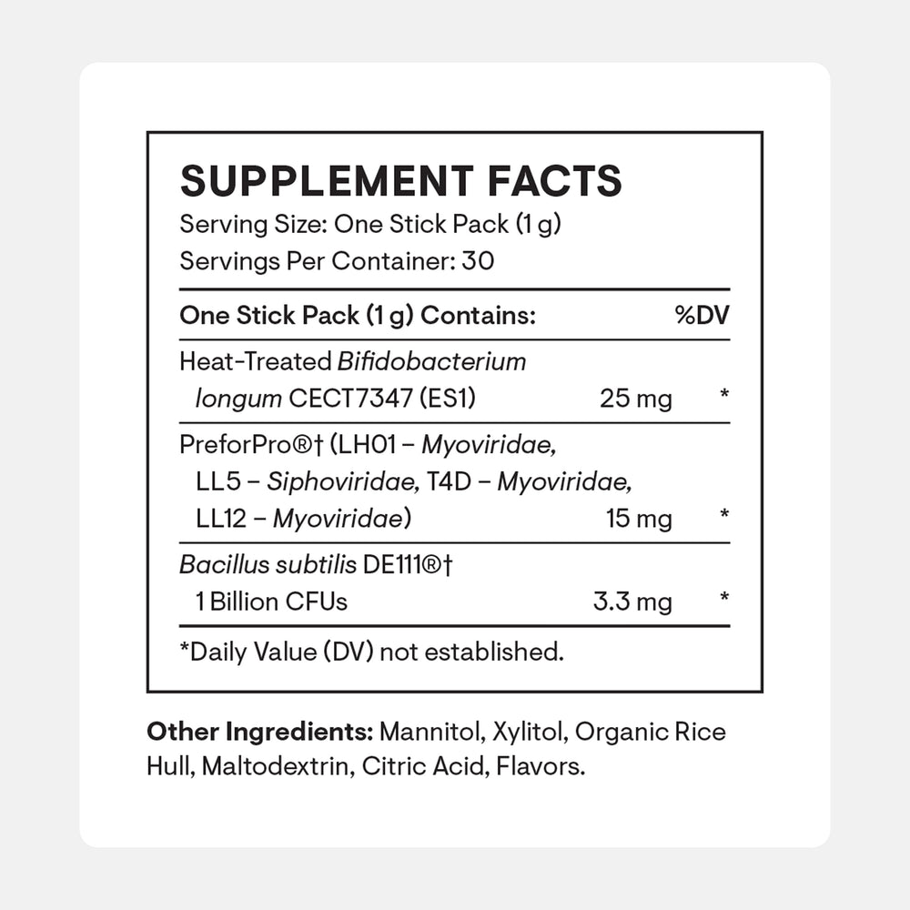 Single-serving orange-flavored Complete Biotic stick pack