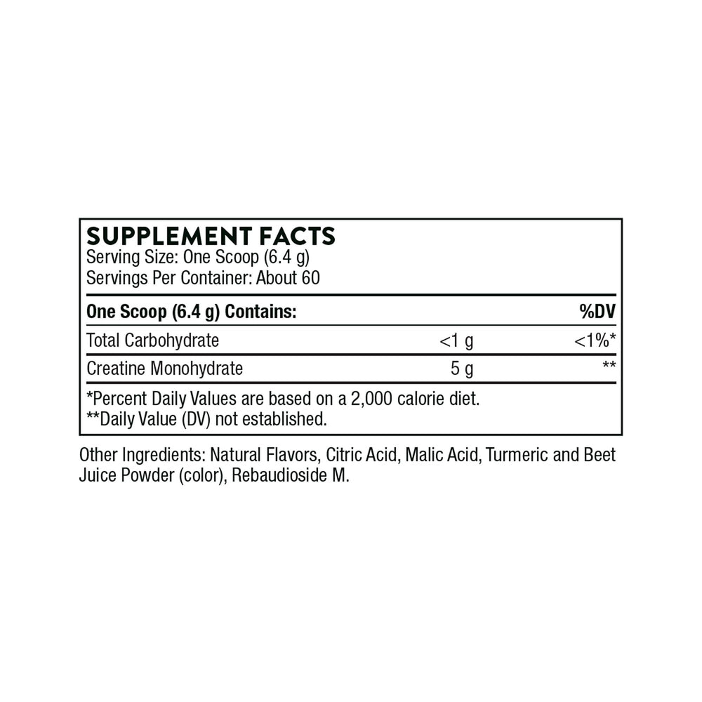 Close-up of Pineapple Orange flavor label on Thorne Creatine container