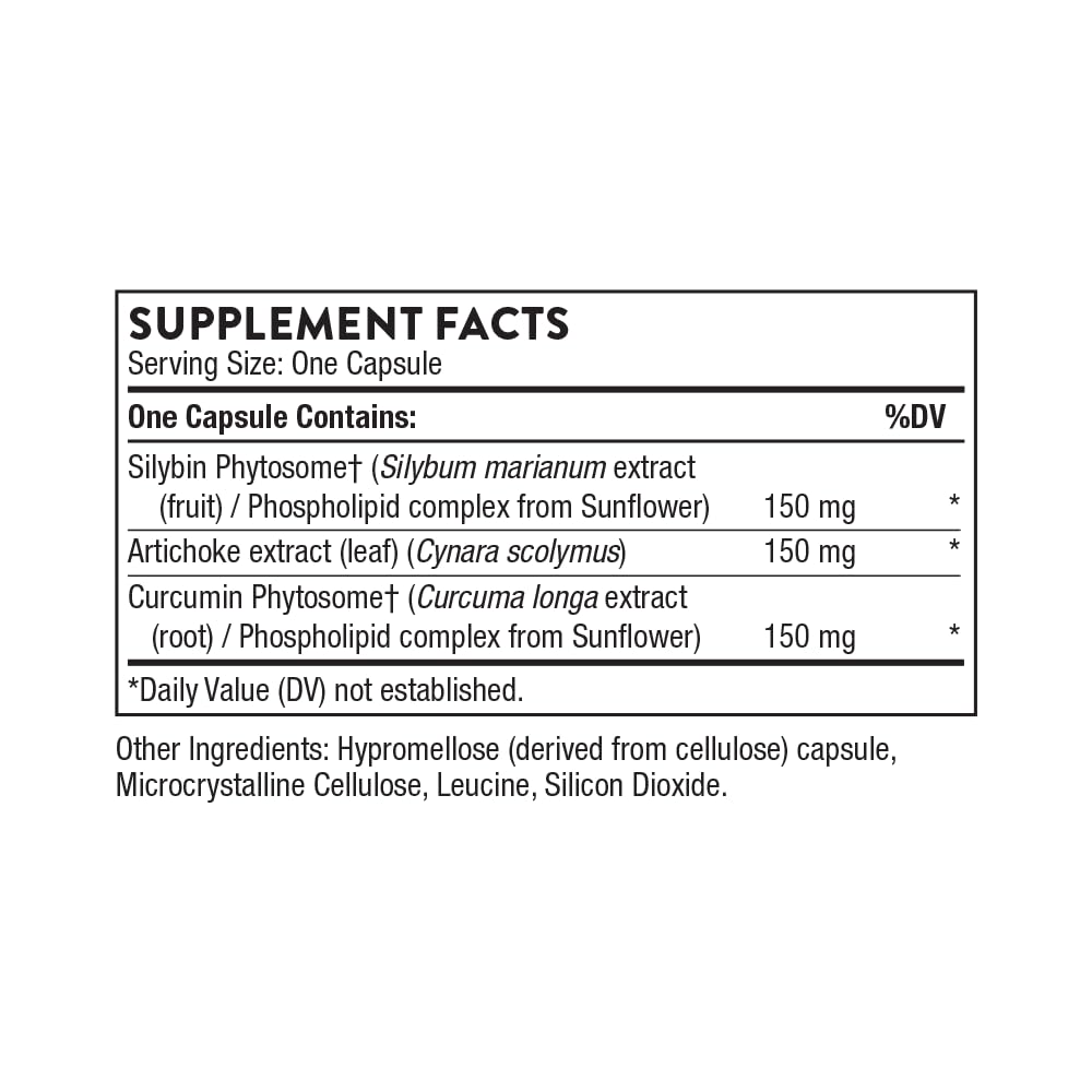 Artichoke extract component of THORNE S.A.T. Milk Thistle Complex