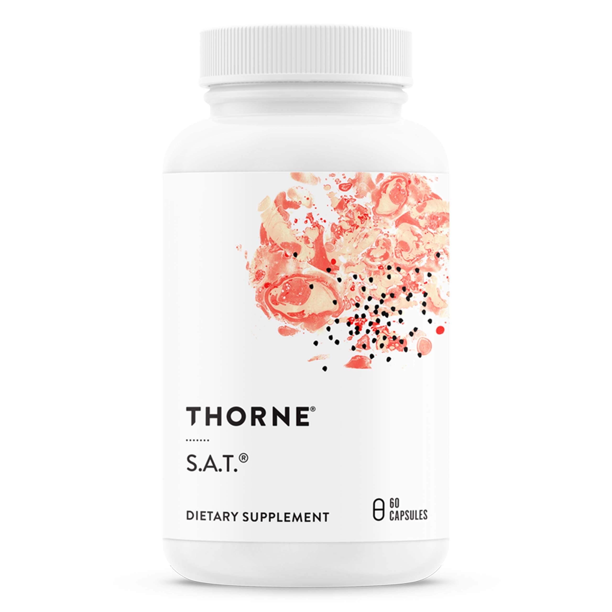 Front view of THORNE S.A.T. Milk Thistle Complex bottle, 60 capsules