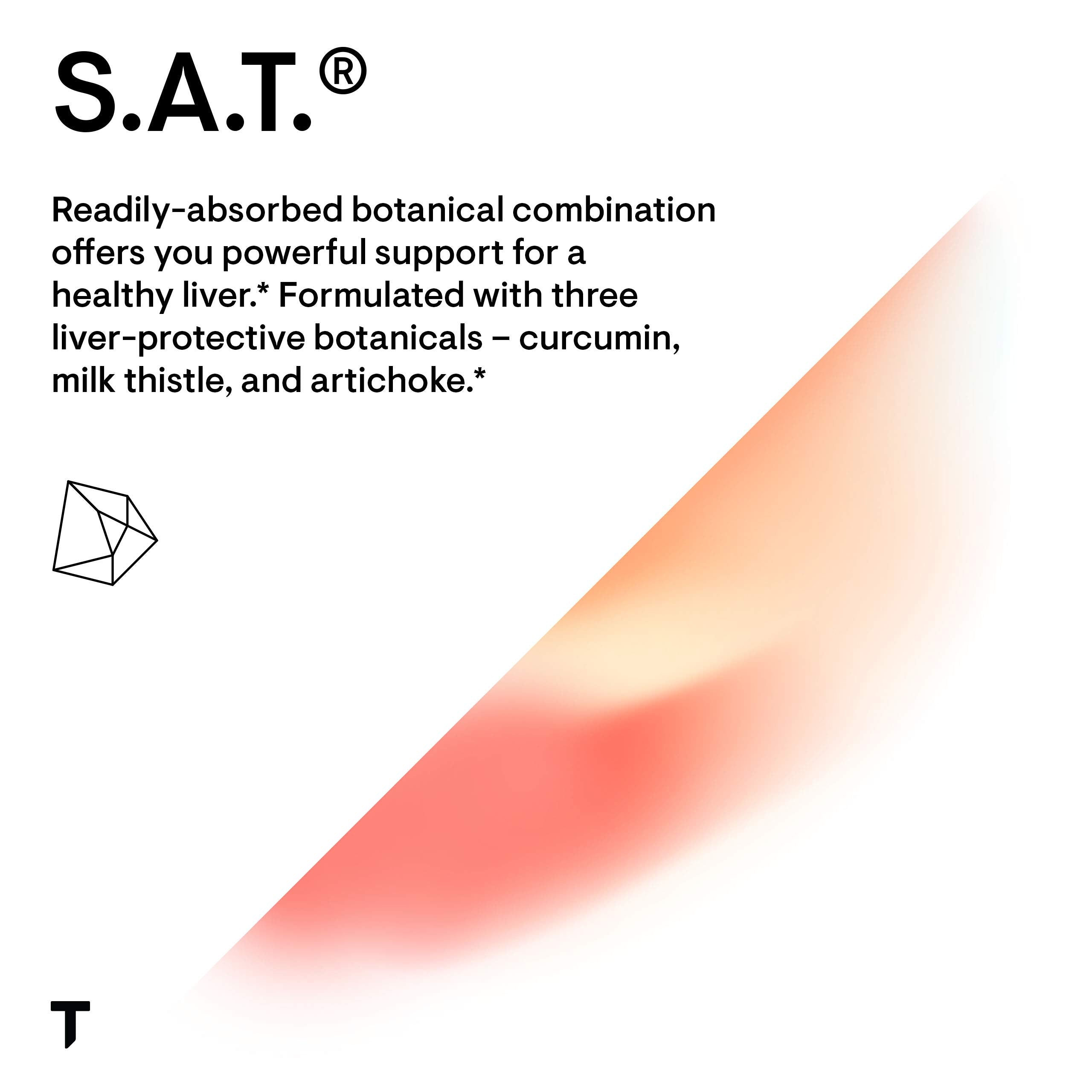 Label of THORNE S.A.T. Milk Thistle Complex showing product details