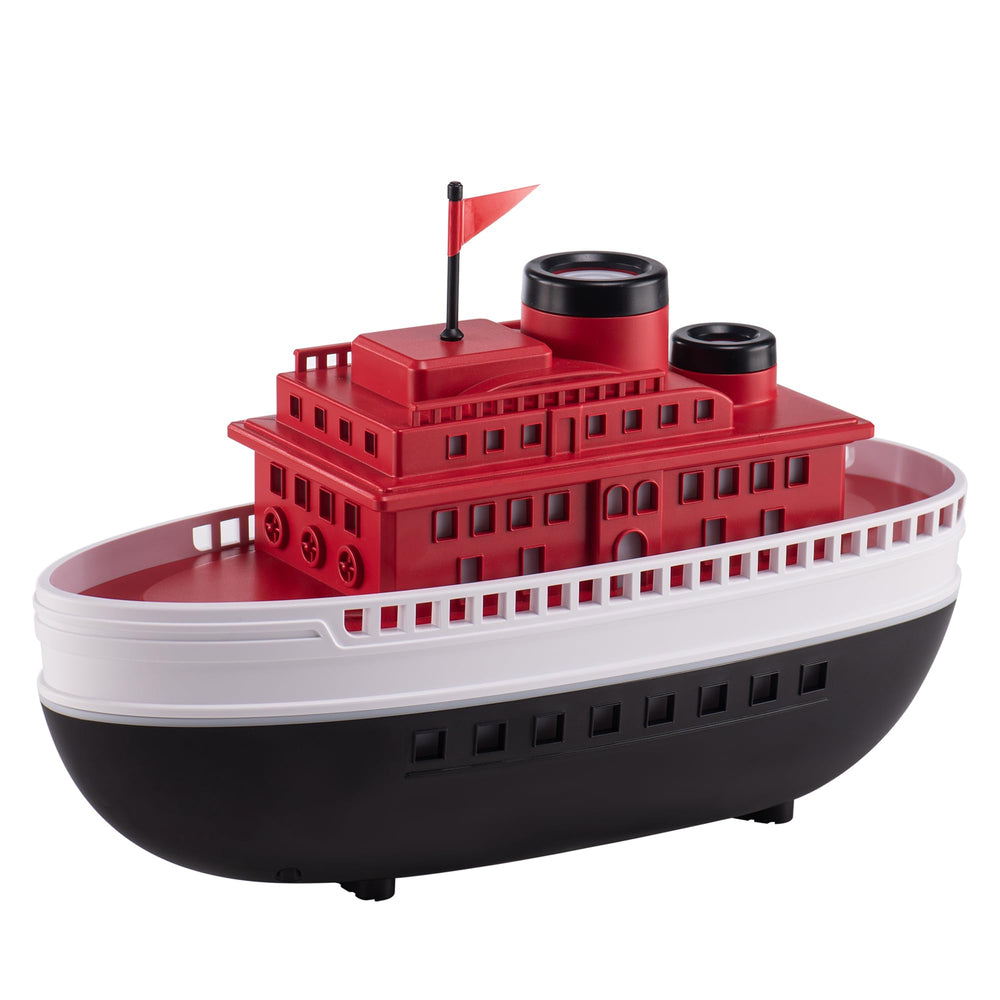 Thoughtalk cartoon ship diffuser front view with aroma diffusion for cozy rooms.