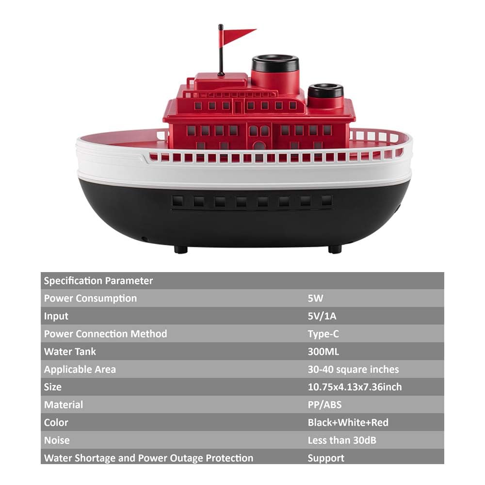 Thoughtalk cartoon ship diffuser packaging shows ready-to-use set for instant setup.