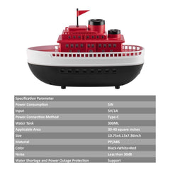 Thoughtalk cartoon ship diffuser packaging shows ready-to-use set for instant setup.