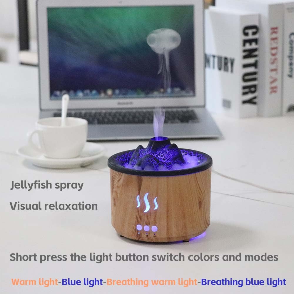Thoughtalk Volcano Diffuser color-changing LED offers soft mood lighting.