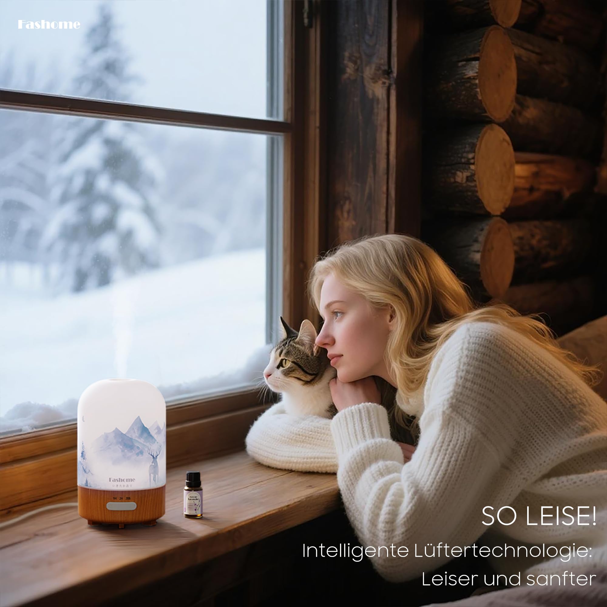 Diffuser with three eye-care lighting modes
