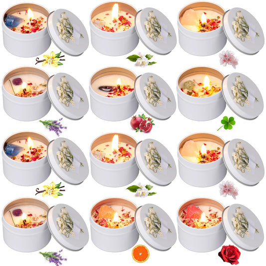 Threlaco 12-piece bridesmaid gift scented candles set with white labels