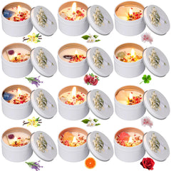 Threlaco 12-piece bridesmaid gift scented candles set with white labels