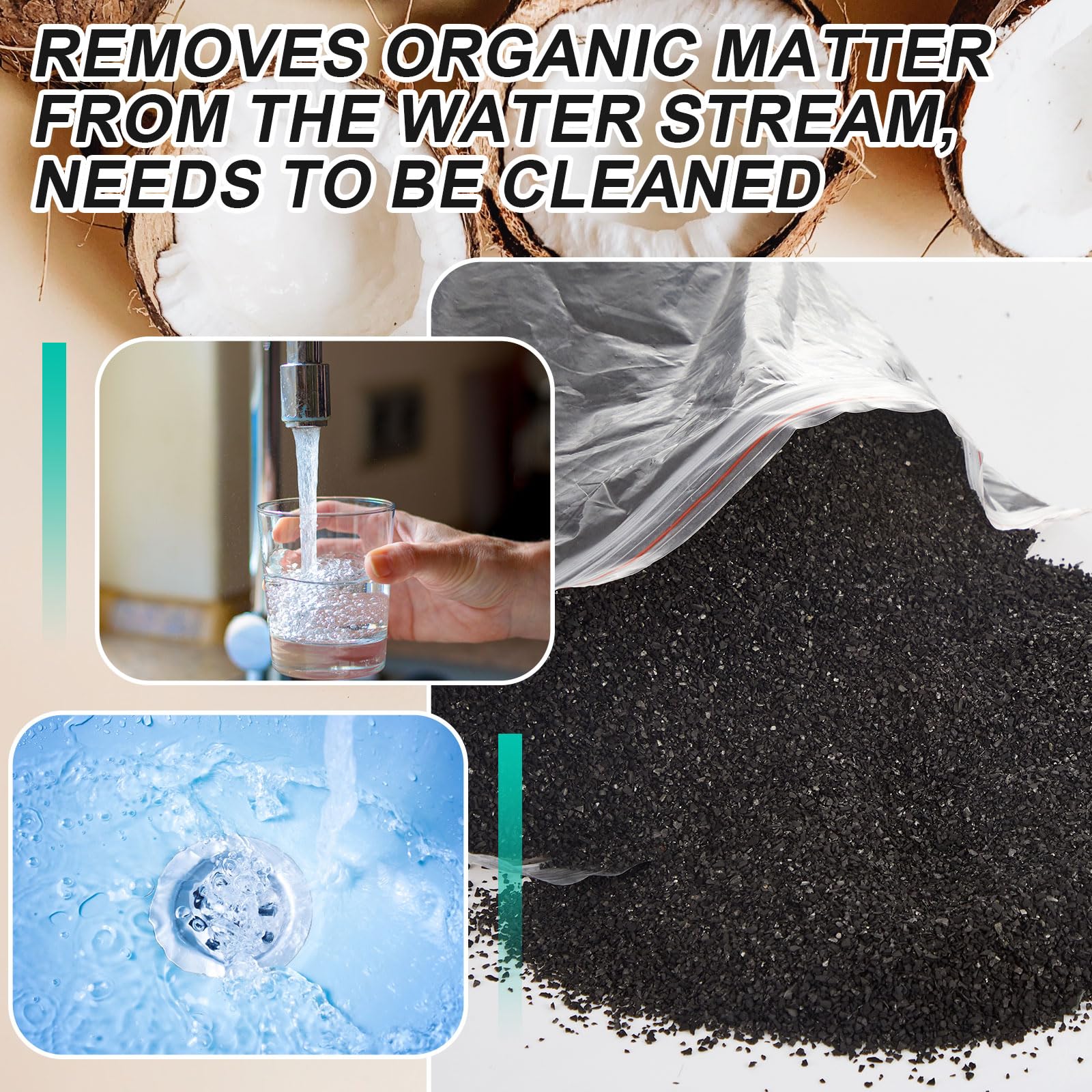 Ready-to-use activated carbon filter material in packaging
