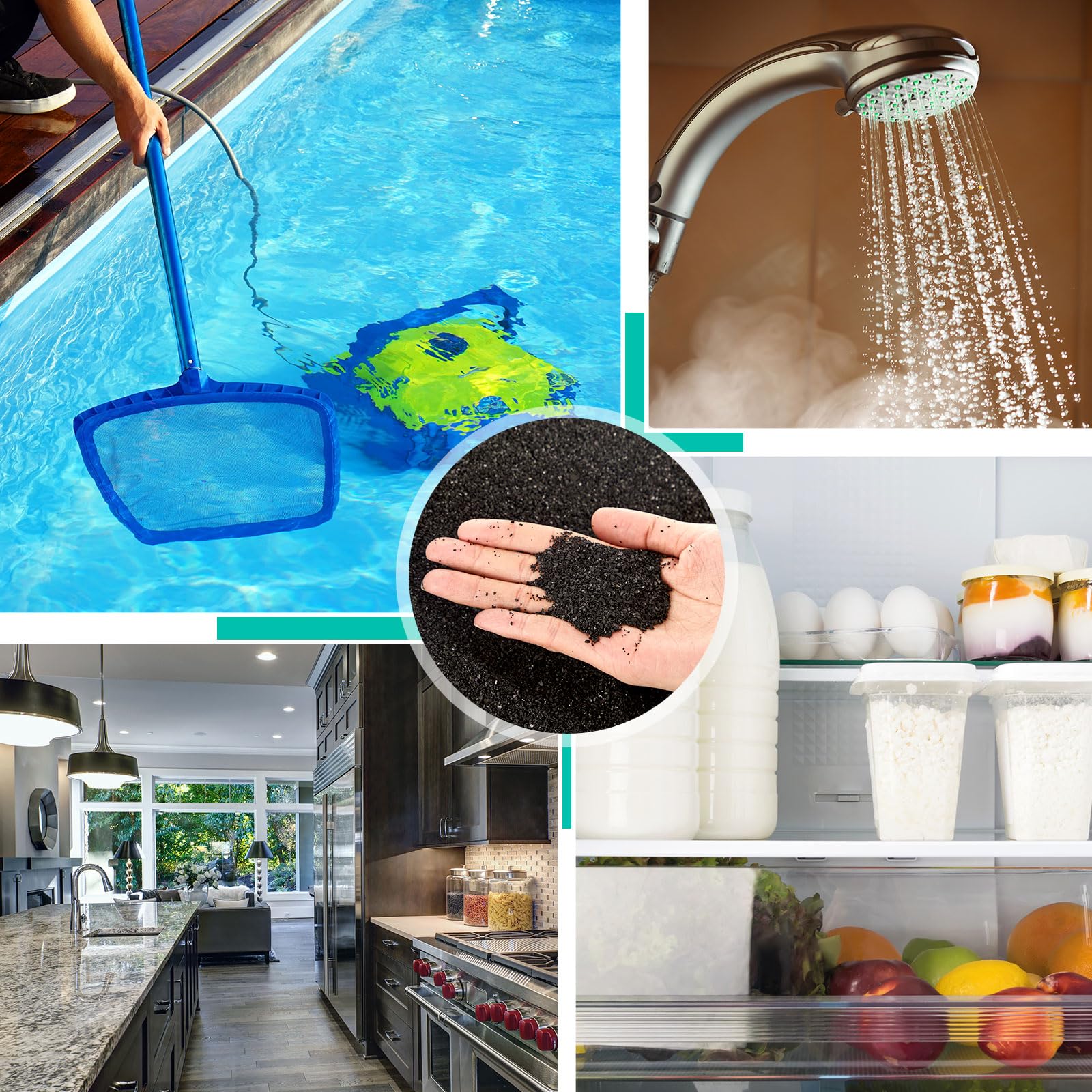 Multifunctional filtration pellets for aquariums, drinking water, and air