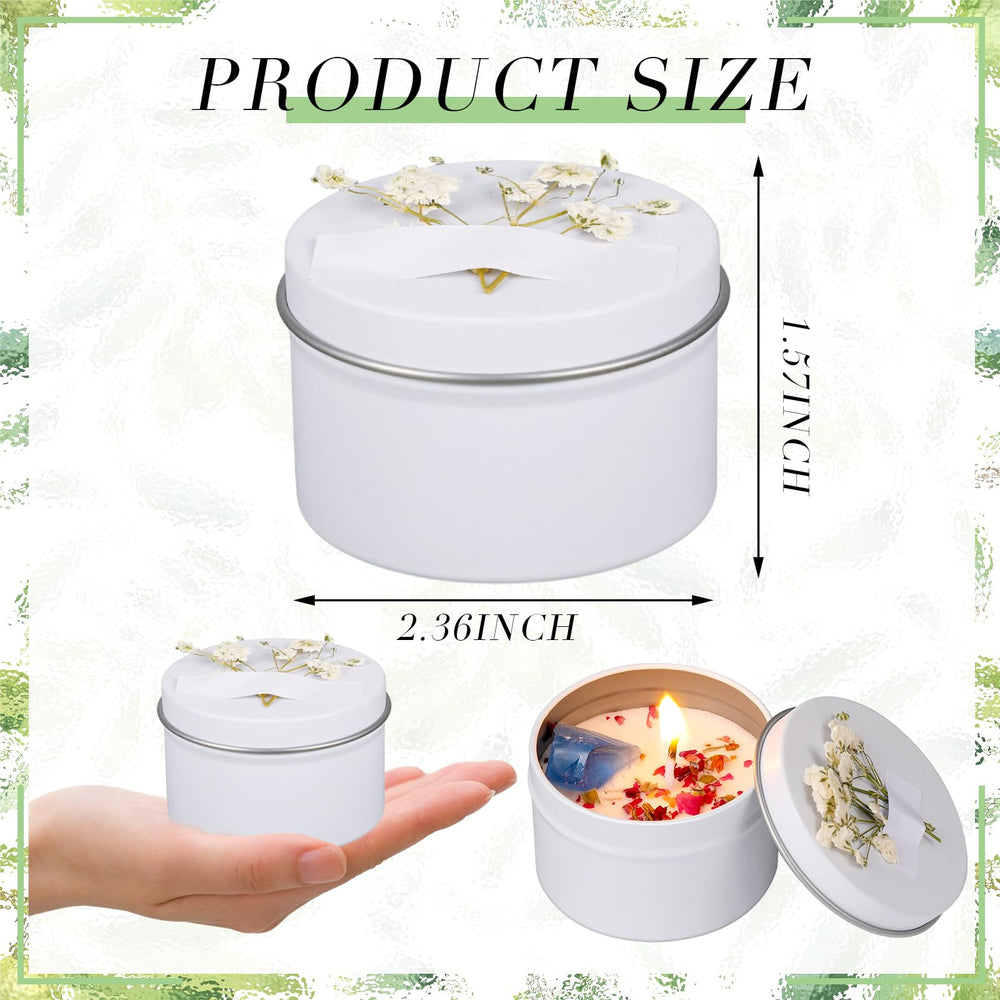 White dried flowers included with the candle set