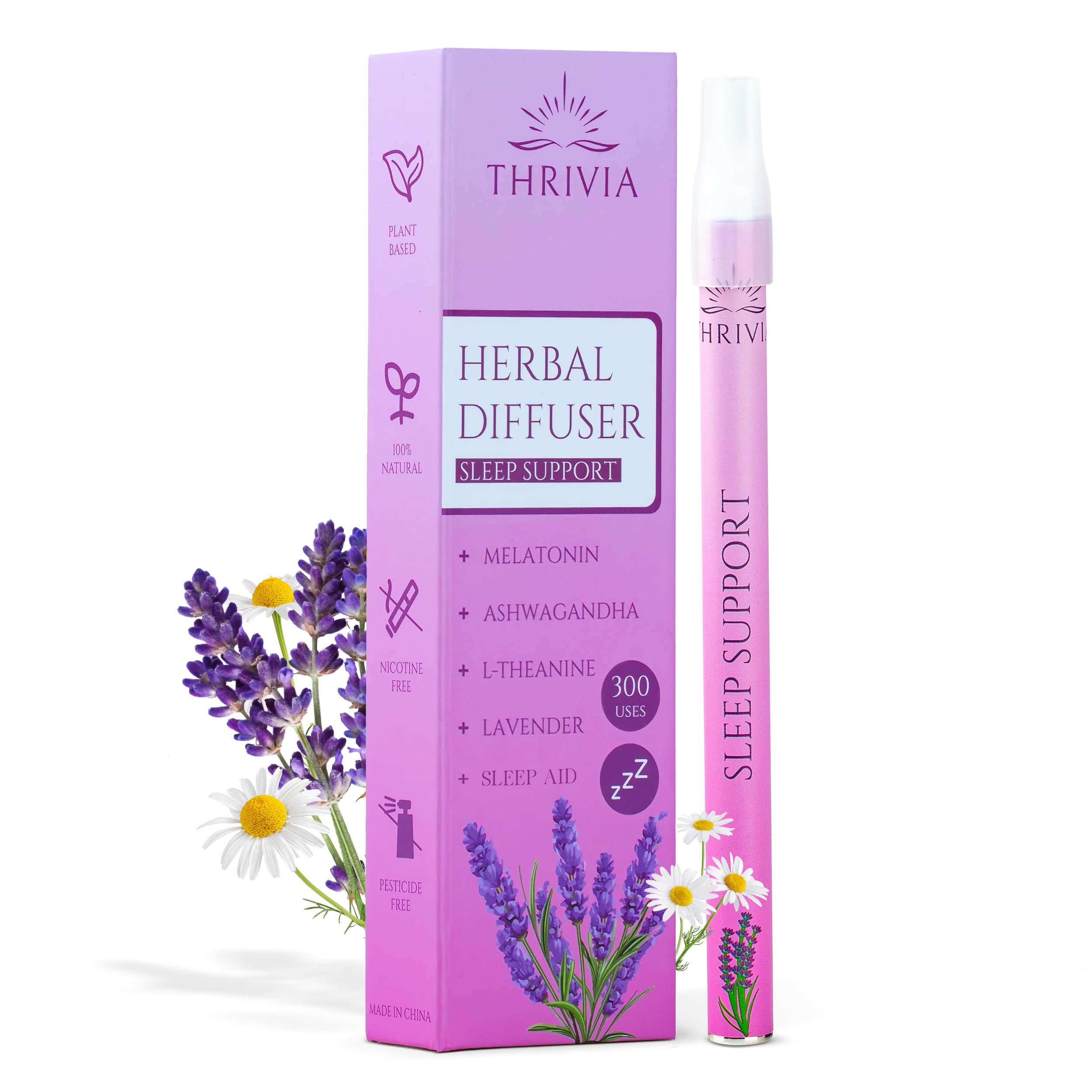 Thrivia melatonin diffuser pen with lavender — product shot