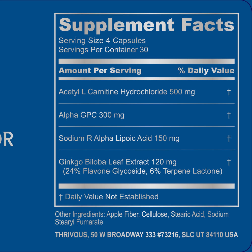 Thrivous Alpha Neuroprotector - Brain Support Nootropic Supplement ...