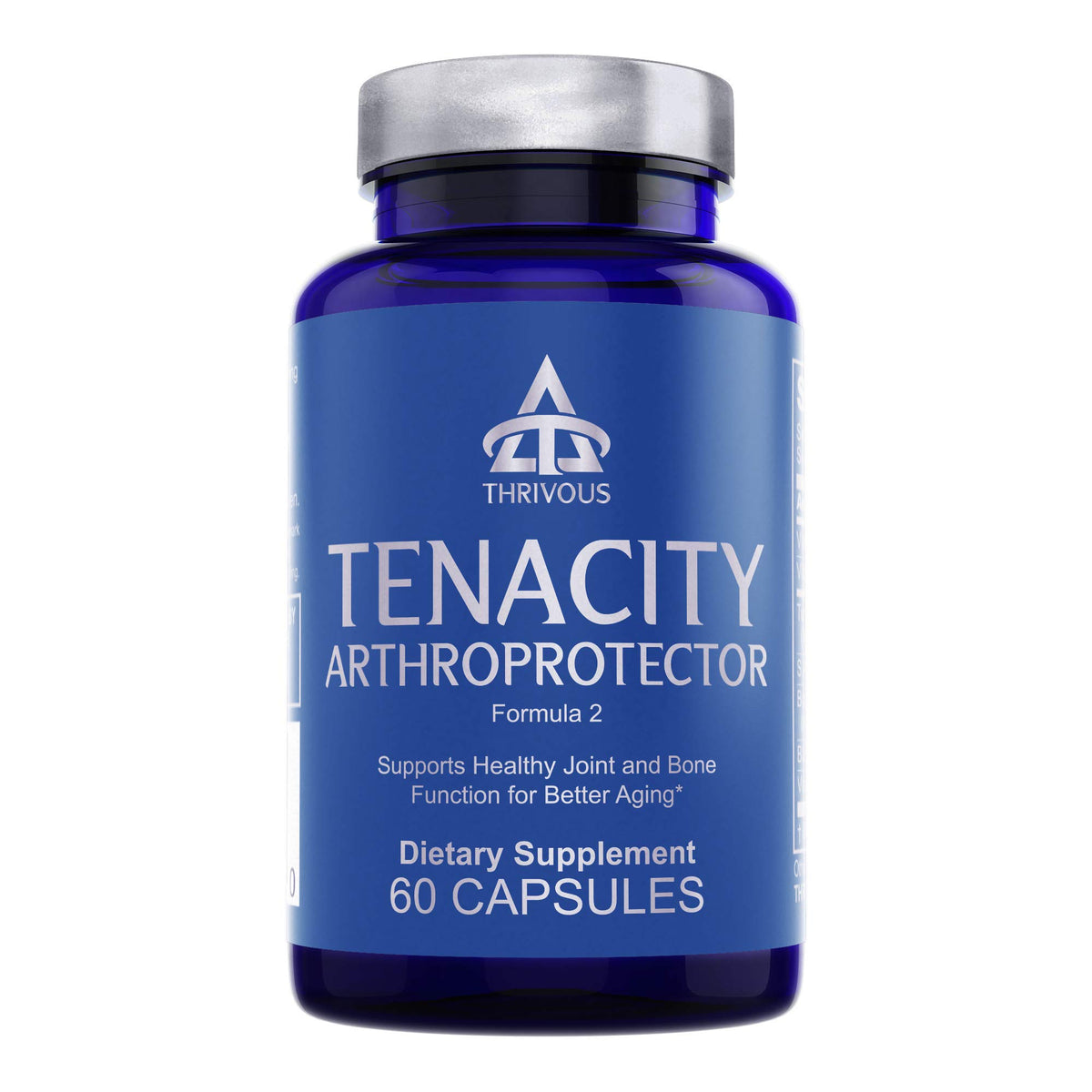 Thrivous Tenacity Arthroprotector bottle with 60 vegan capsules on a white background